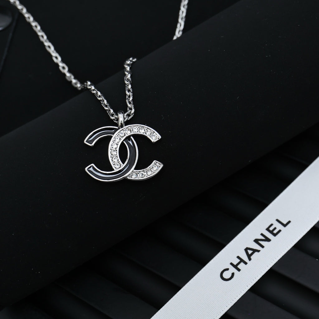 CHANEL Crystal Enamel Double-C Necklace