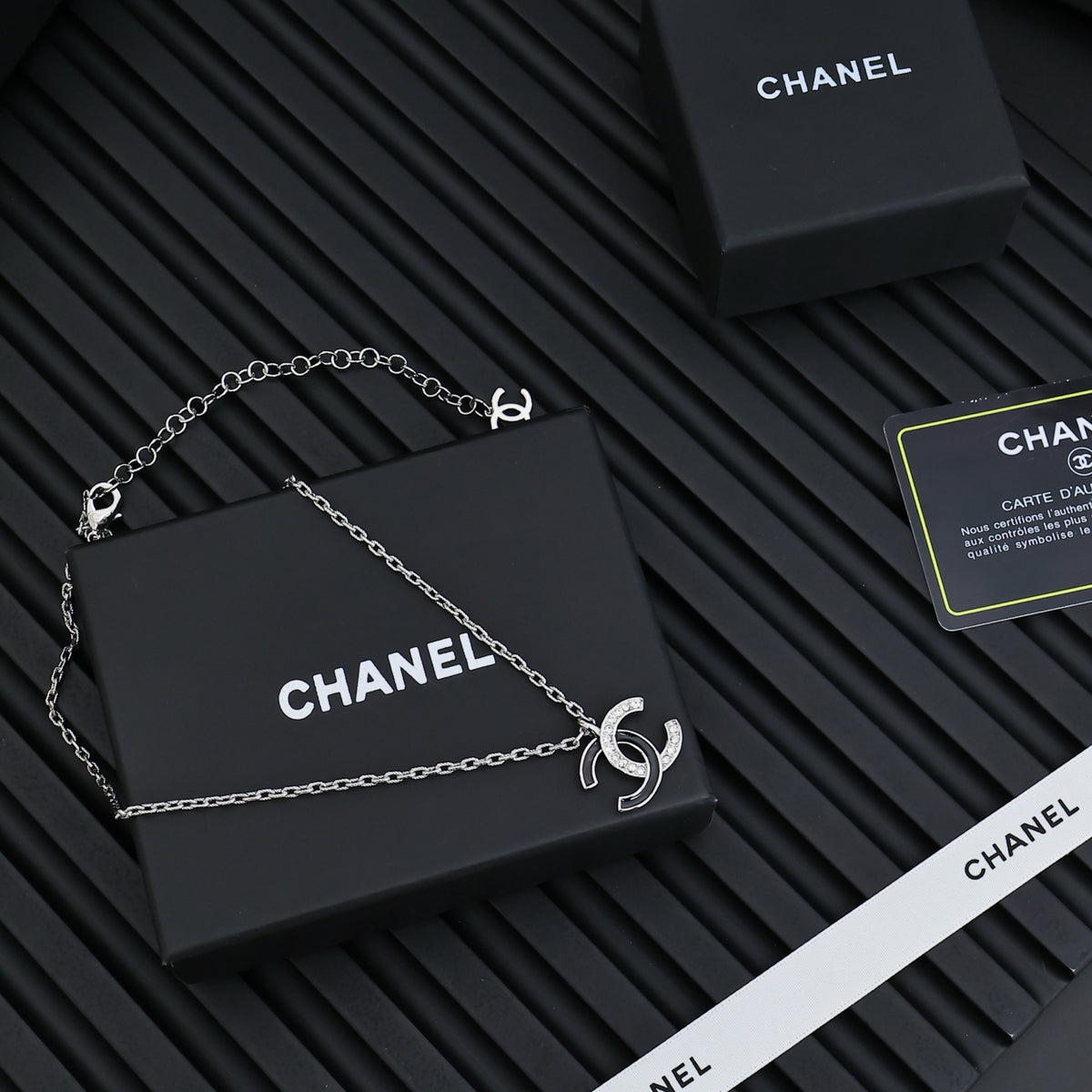 CHANEL Crystal Enamel Double-C Necklace