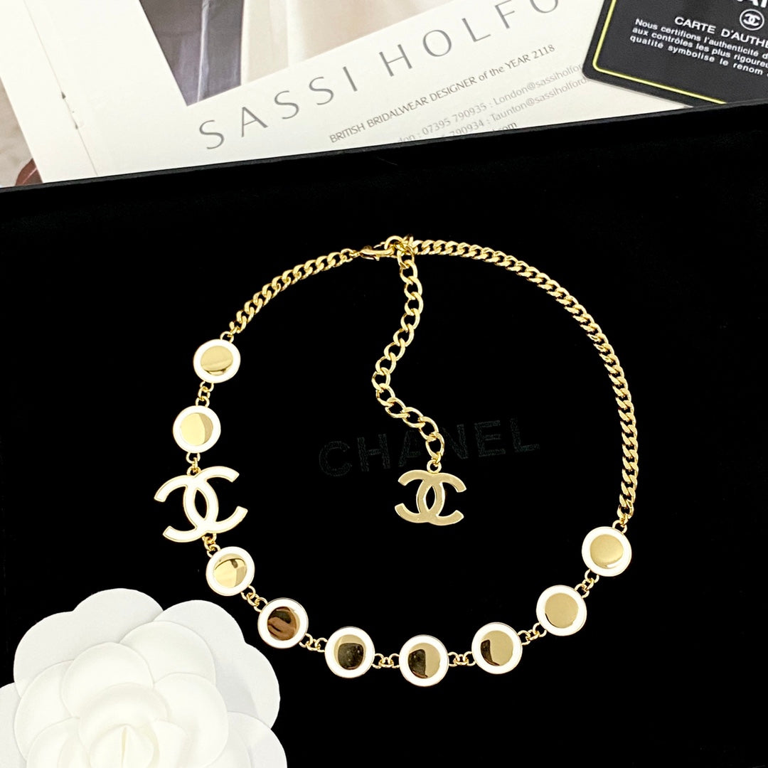 CHANEL Enamel Double-C Vintage Necklace