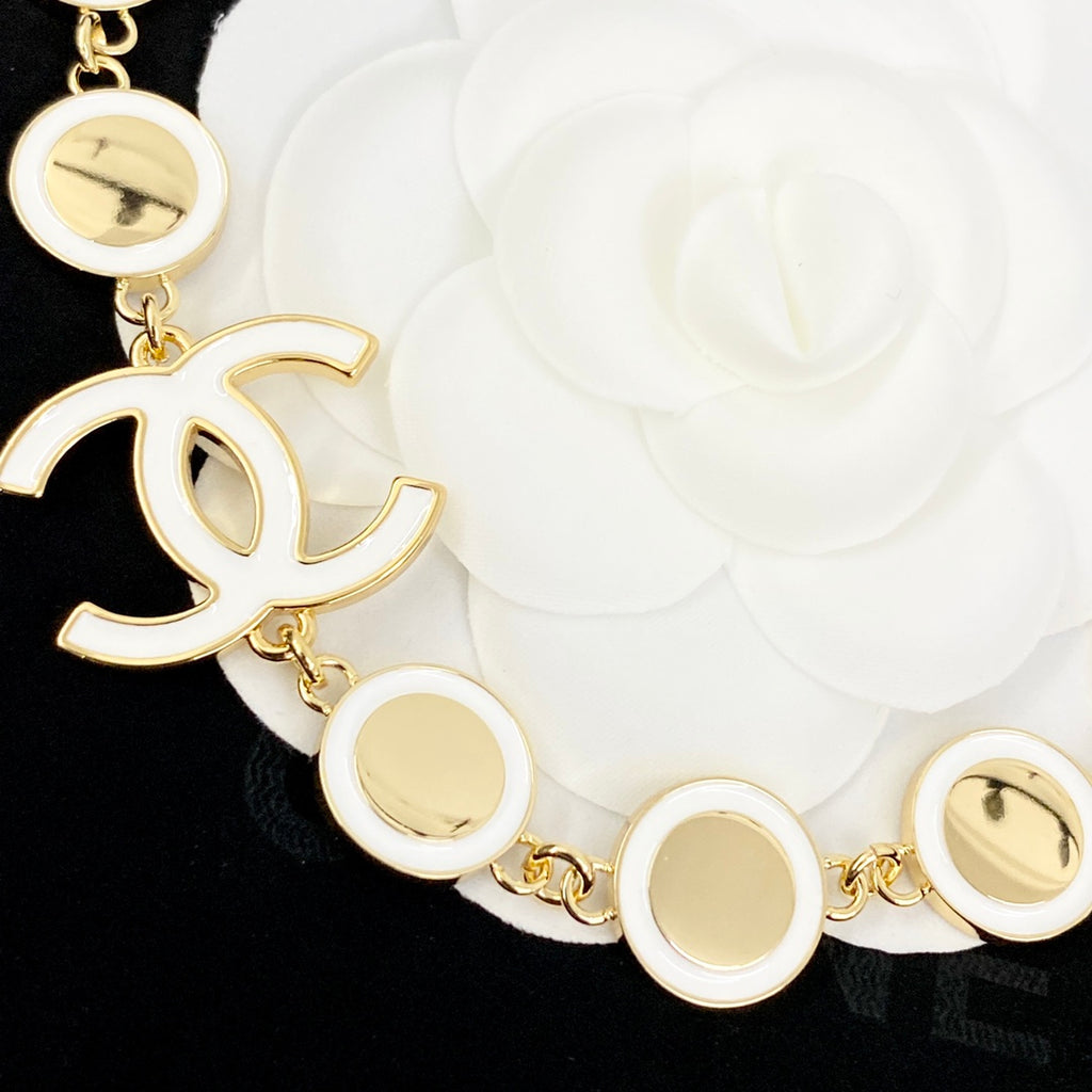 CHANEL Enamel Double-C Vintage Necklace