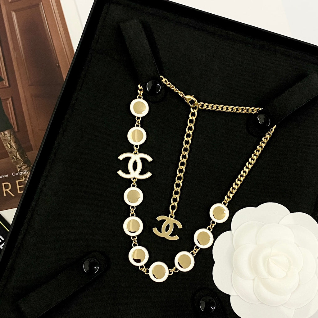 CHANEL Enamel Double-C Vintage Necklace