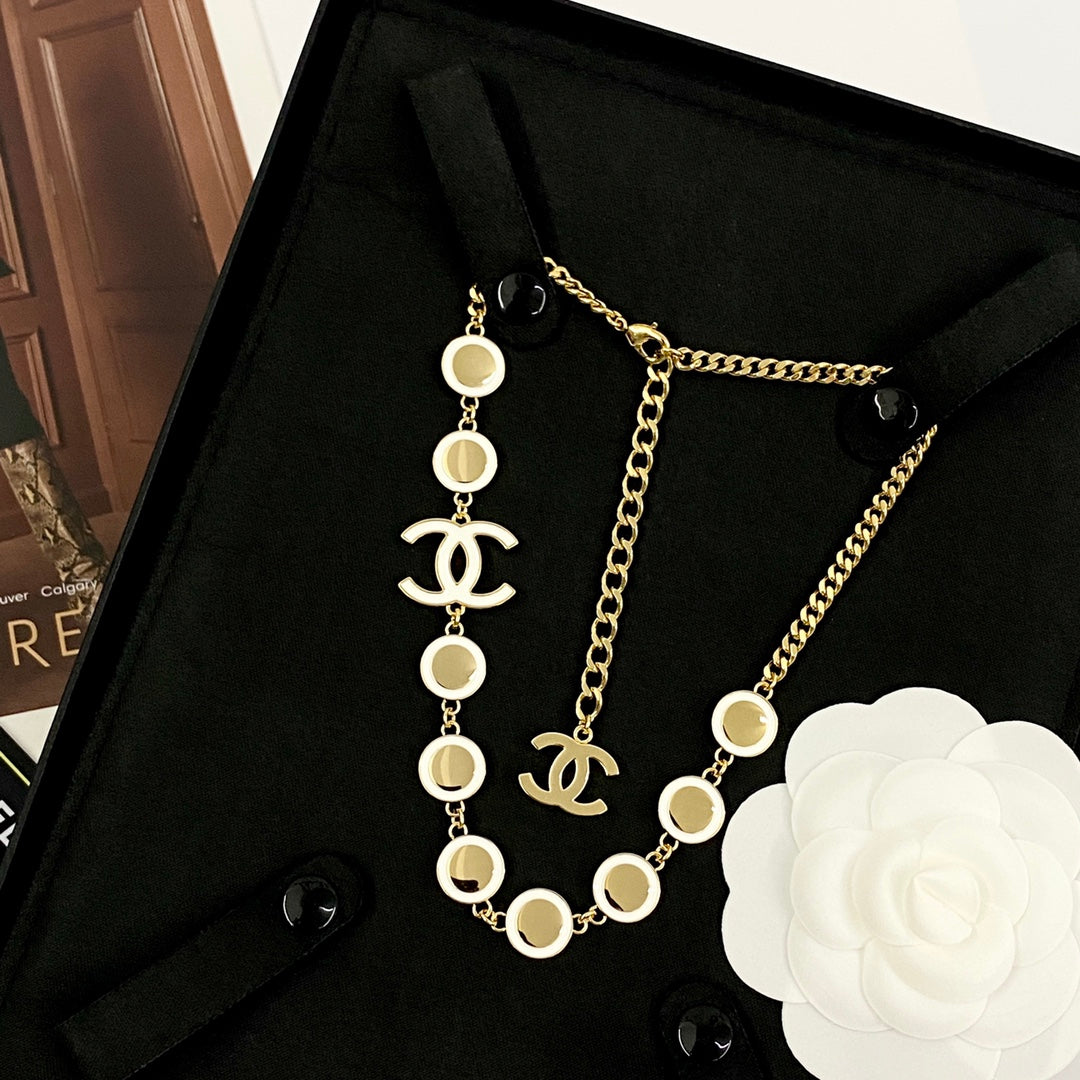 CHANEL Enamel Double-C Vintage Necklace