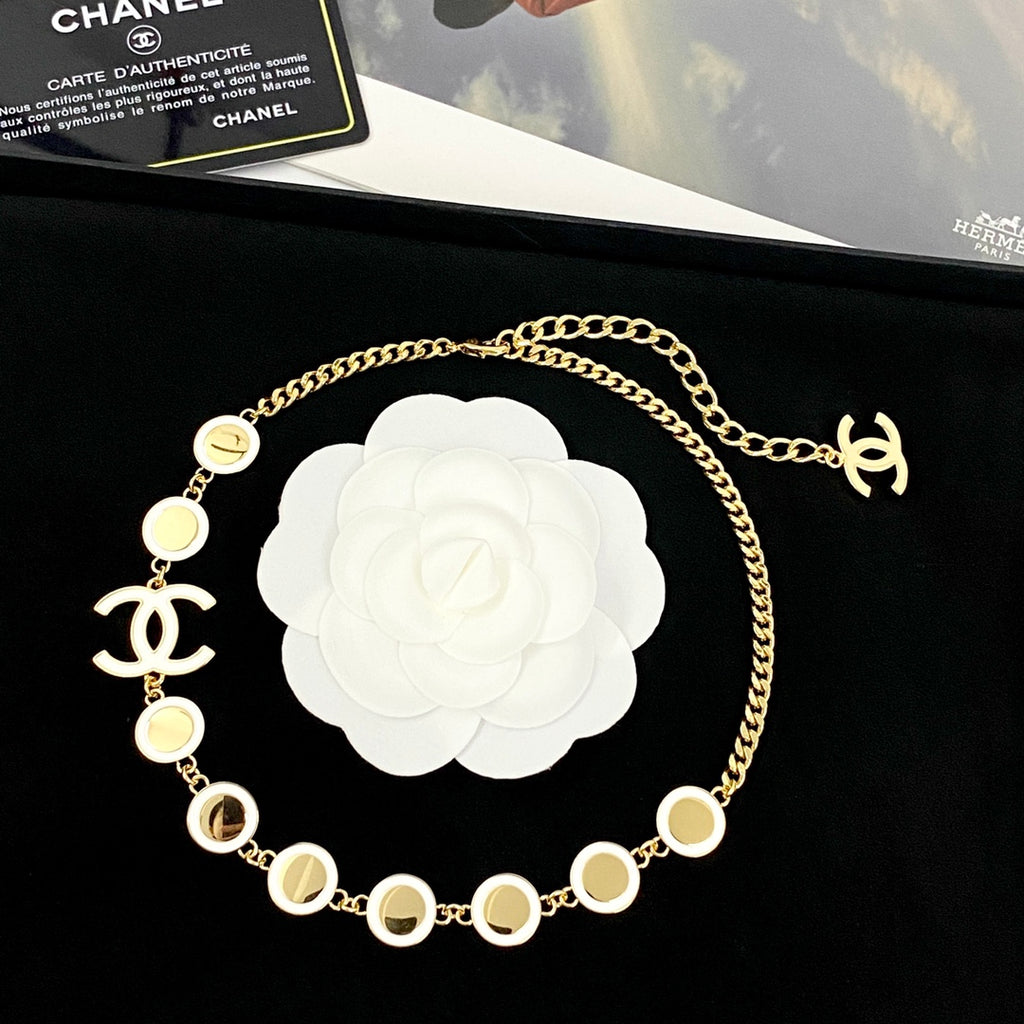 CHANEL Enamel Double-C Vintage Necklace