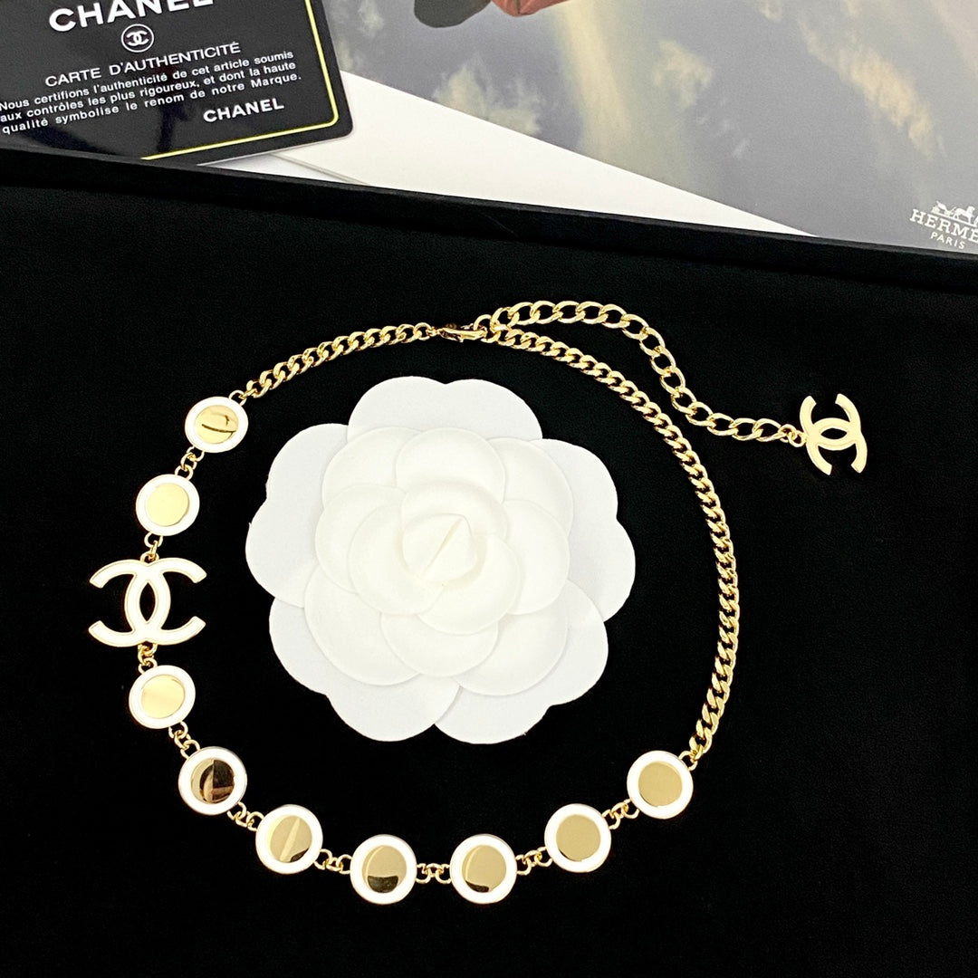 CHANEL Enamel Double-C Vintage Necklace