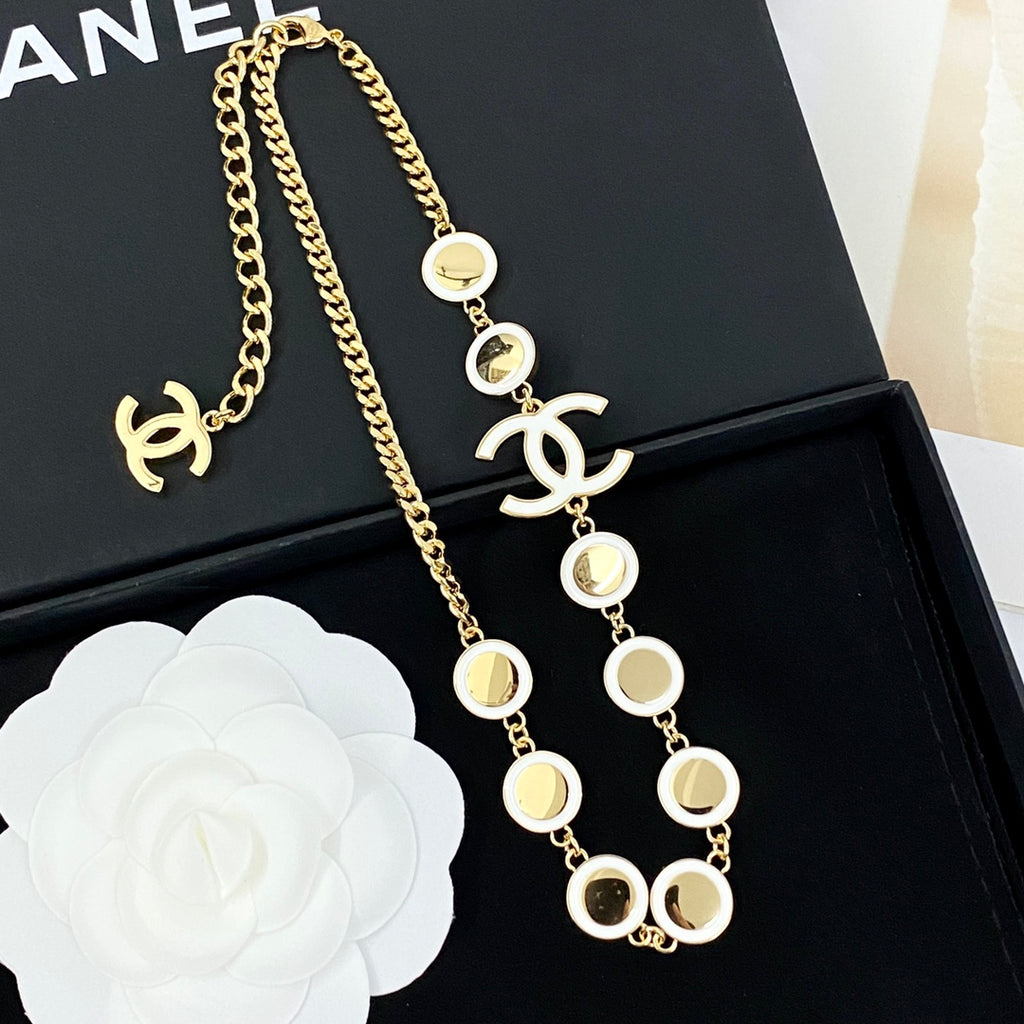 CHANEL Enamel Double-C Vintage Necklace