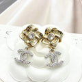 CHANEL Crystal Double-C Pendant Necklace