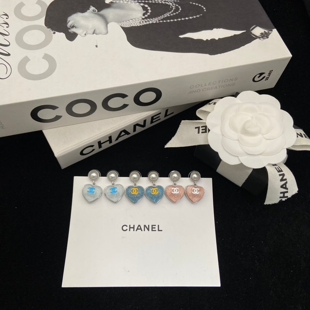 CHANEL Pearl Enamel Double-C Earrings