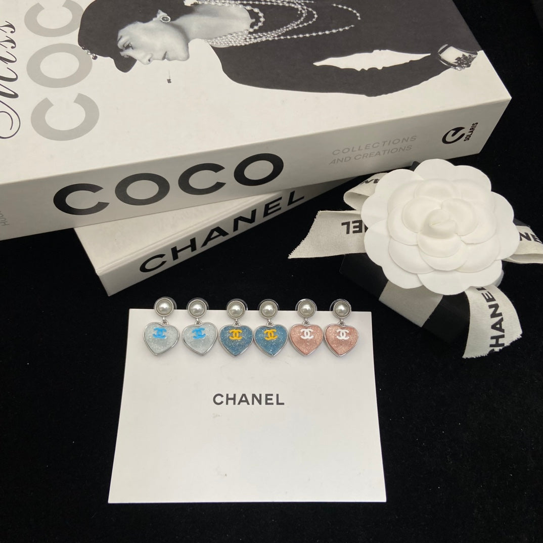 CHANEL Pearl Enamel Double-C Earrings