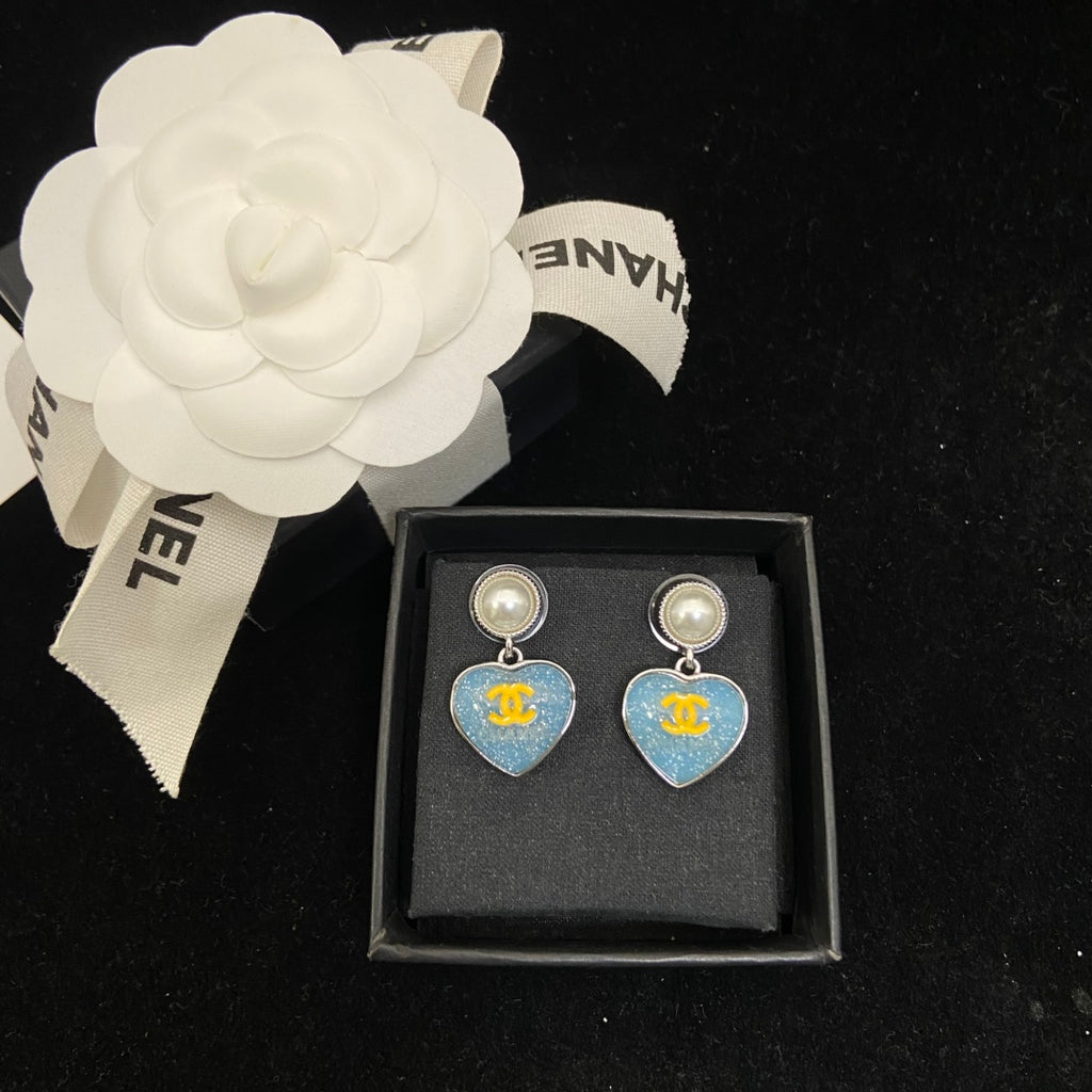 CHANEL Pearl Enamel Double-C Earrings