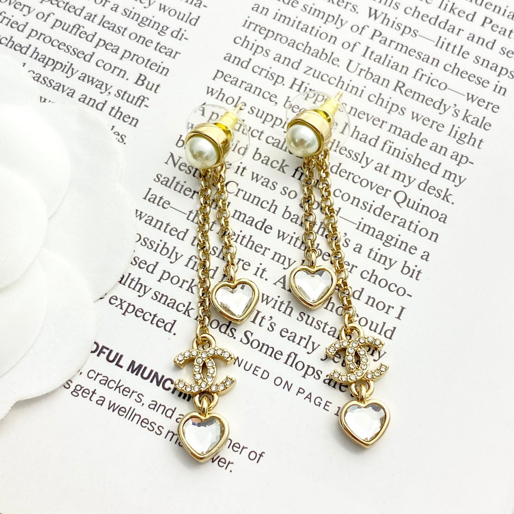 CHANEL Crystal Tassel Pendant Necklace