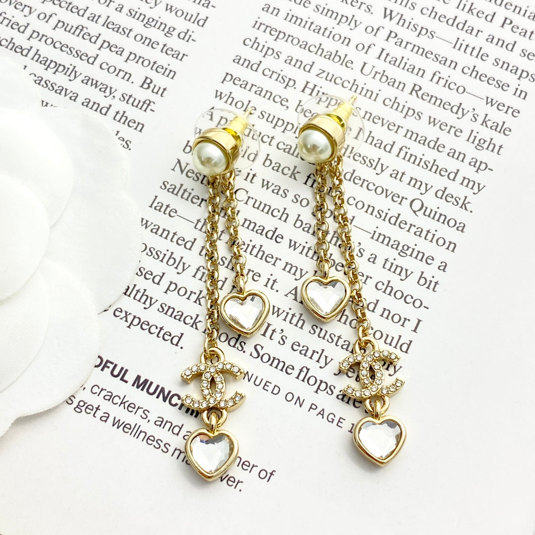 CHANEL Crystal Tassel Pendant Necklace