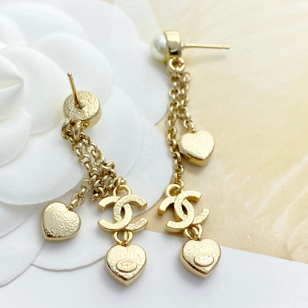 CHANEL Crystal Tassel Pendant Necklace