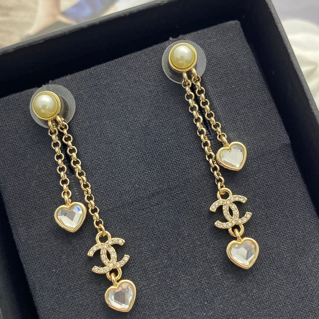 CHANEL Crystal Tassel Pendant Necklace