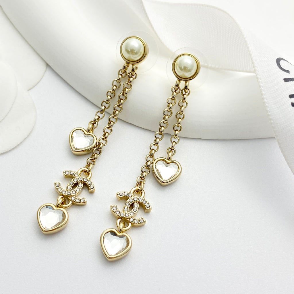 CHANEL Crystal Tassel Pendant Necklace