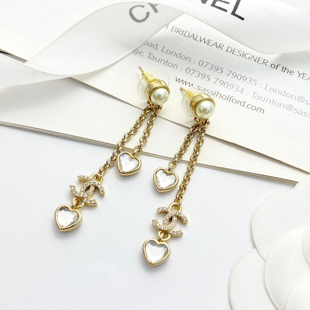 CHANEL Crystal Tassel Pendant Necklace