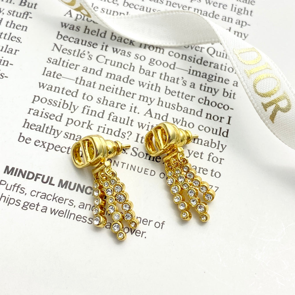 DIOR Crystal Tassel Earrings
