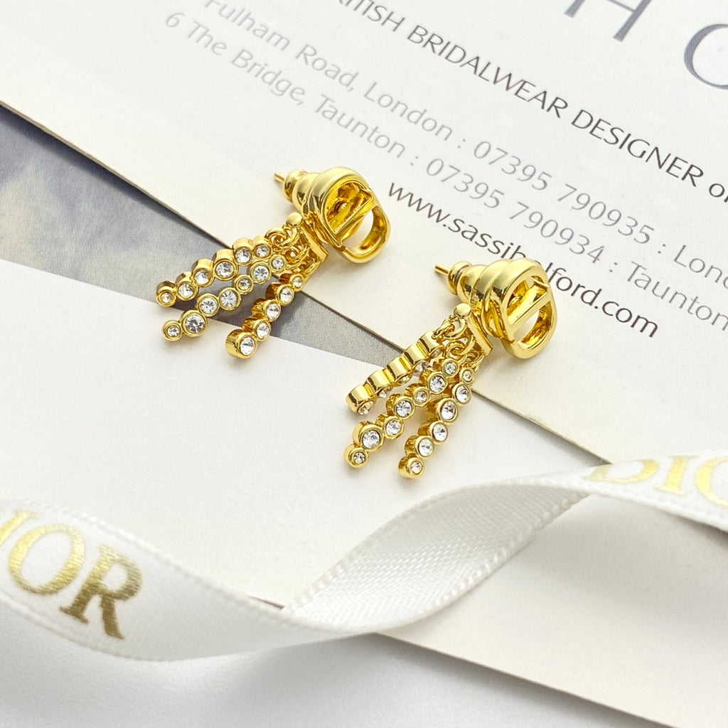 DIOR Crystal Tassel Earrings