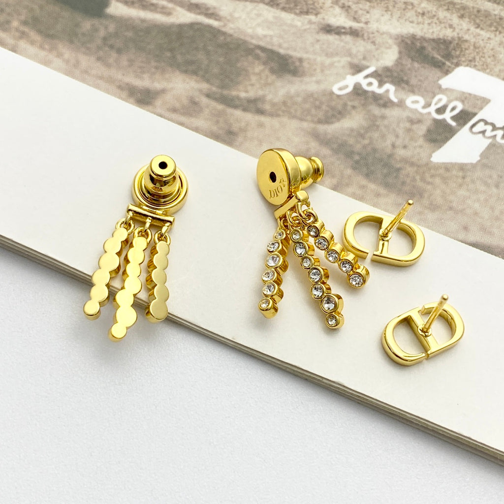 DIOR Crystal Tassel Earrings
