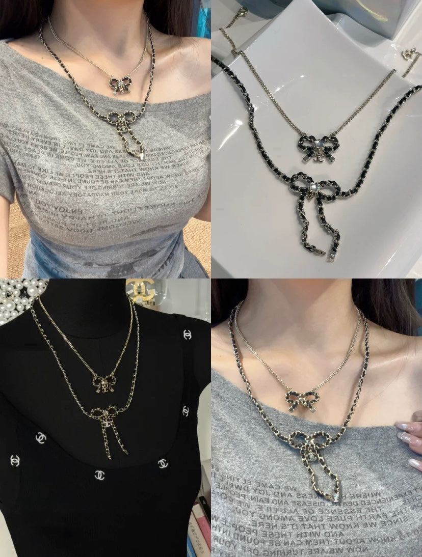 CHANEL Crystal Double-C Long Necklace