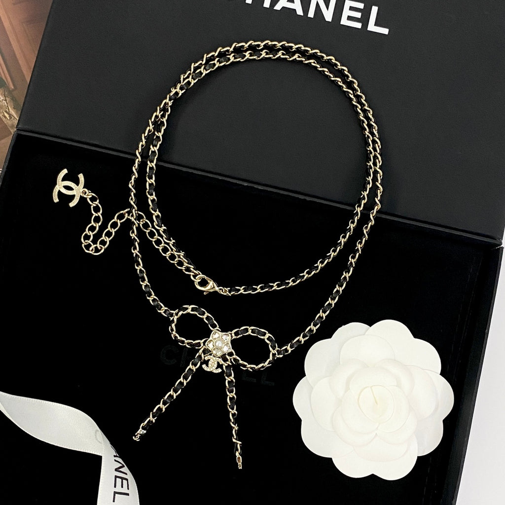 CHANEL Crystal Double-C Long Necklace