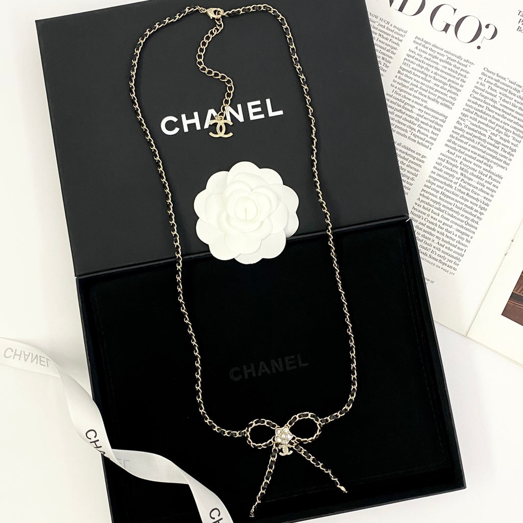CHANEL Crystal Double-C Long Necklace