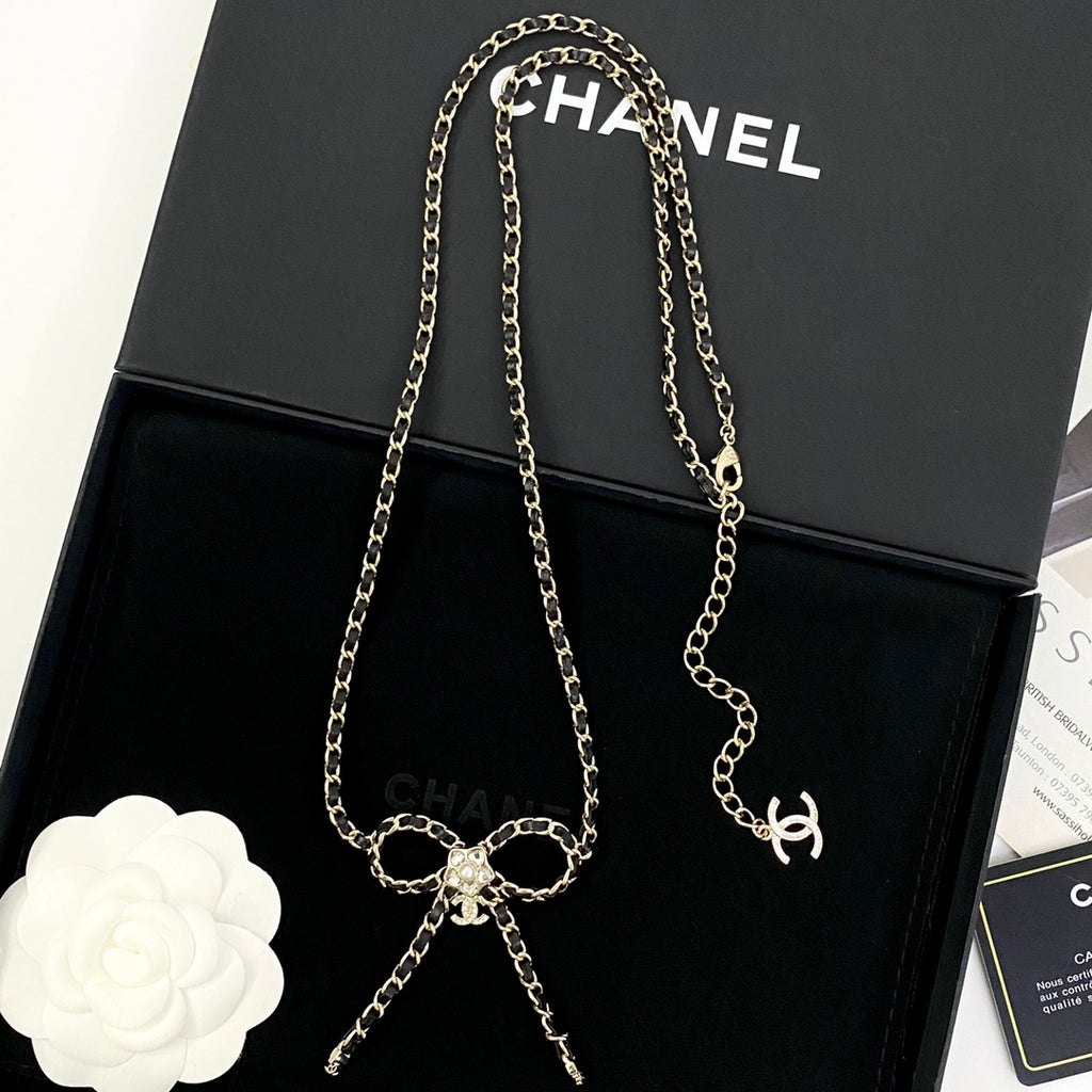 CHANEL Crystal Double-C Long Necklace