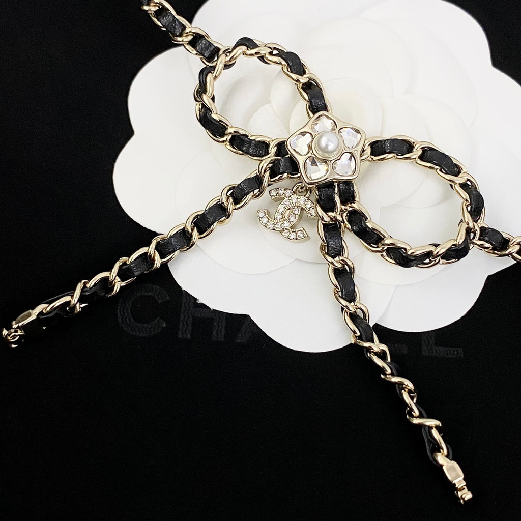 CHANEL Crystal Double-C Long Necklace