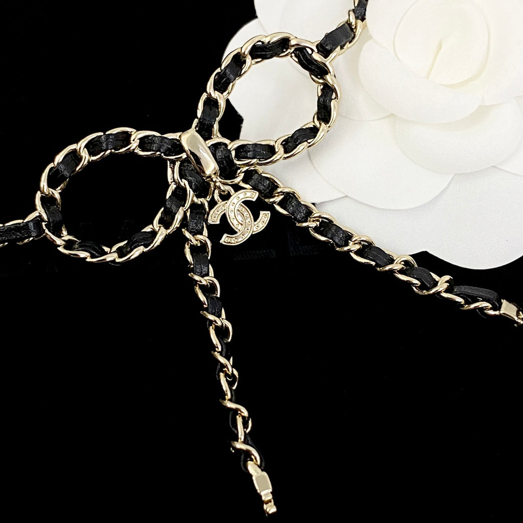 CHANEL Crystal Double-C Long Necklace