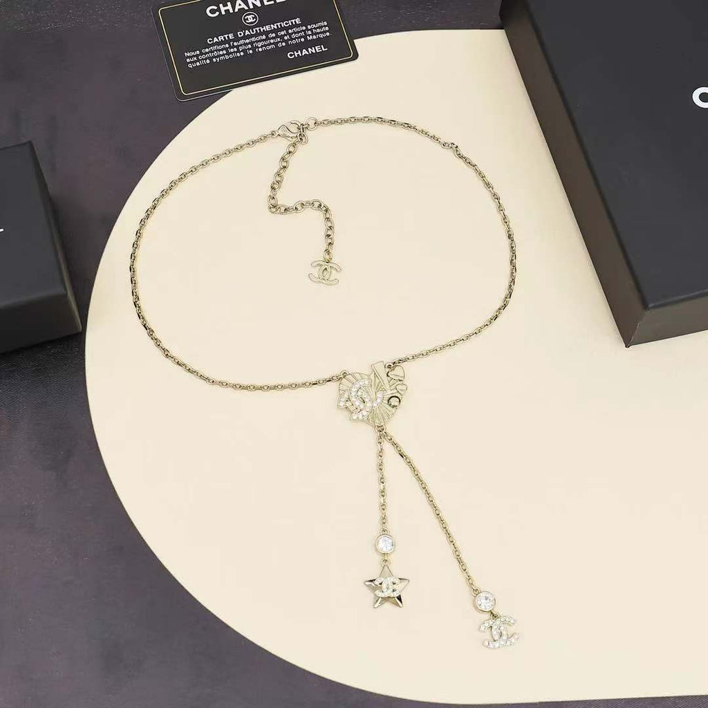 CHANEL Crystal Tassel Necklace