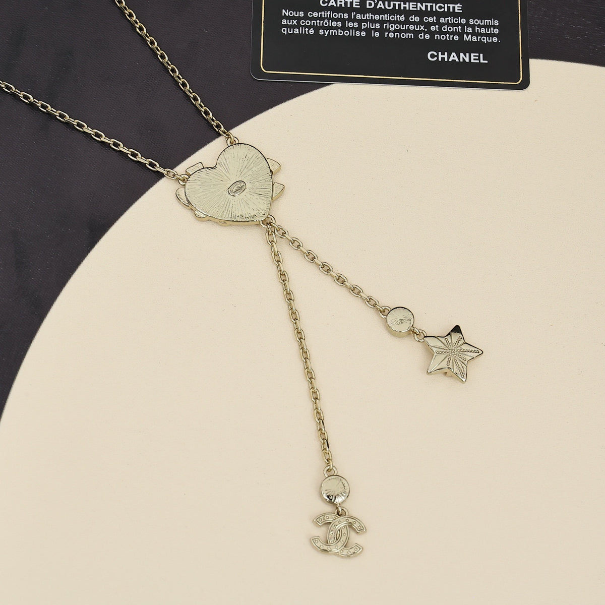 CHANEL Crystal Tassel Necklace