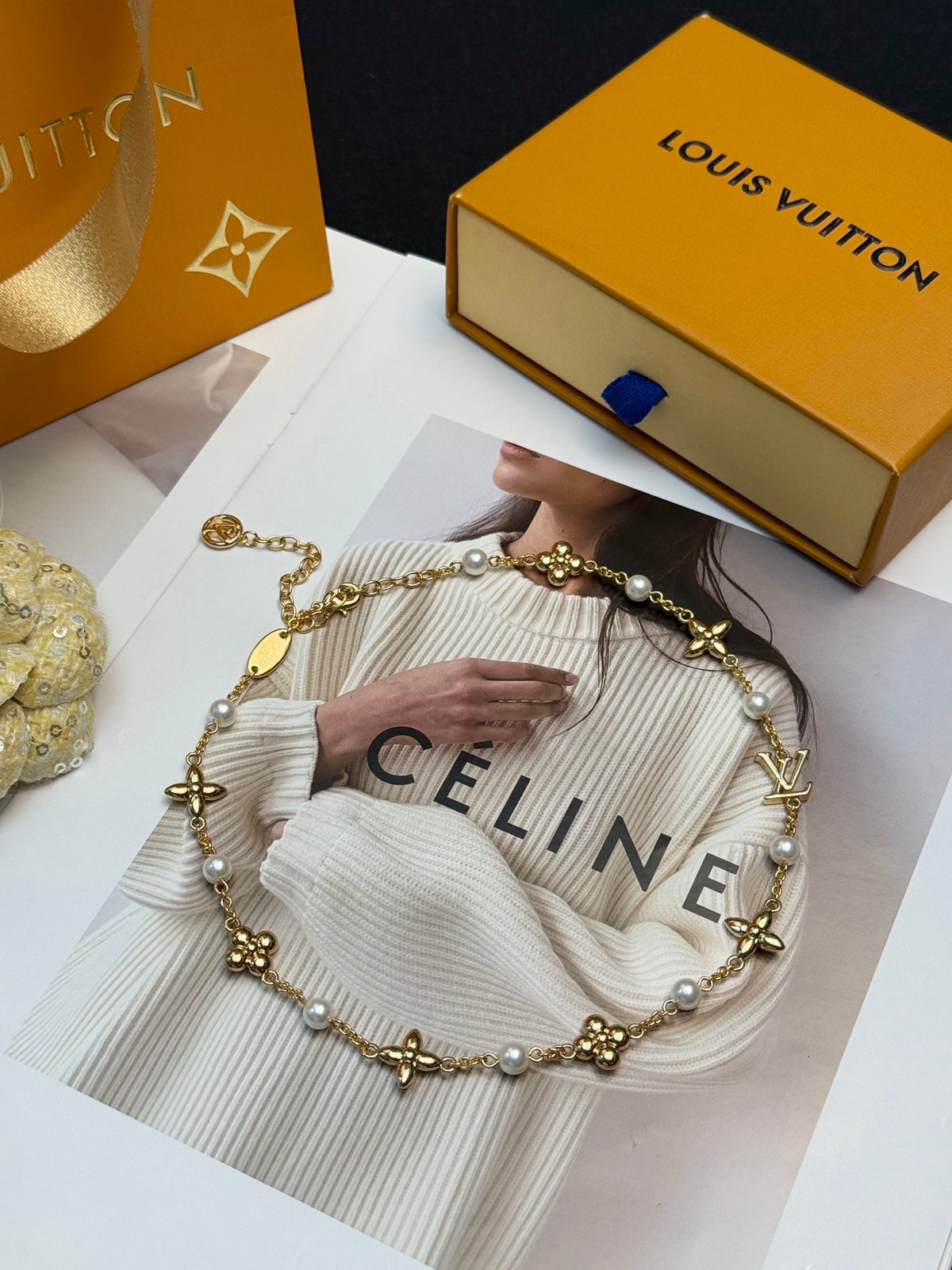 LOUIS VUITTON Pearl Vintage Necklace