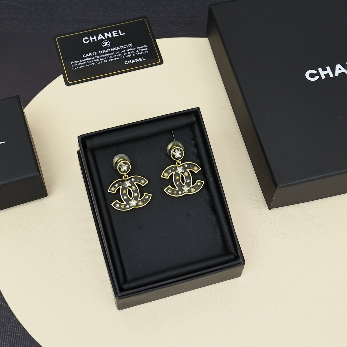 CHANEL Pearl Enamel Double-C Earrings
