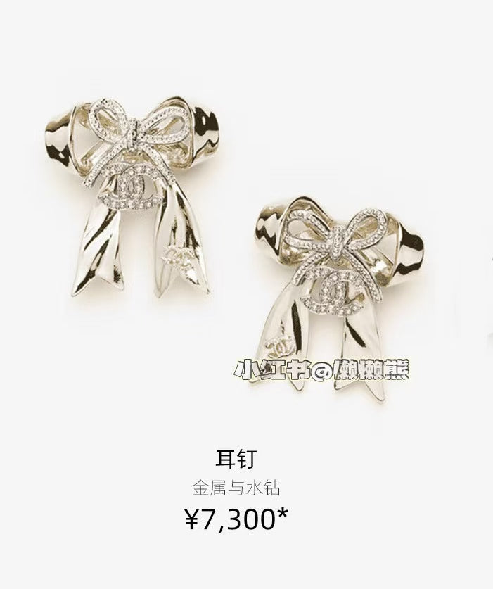 CHANEL Crystal Enamel Double-C Earrings
