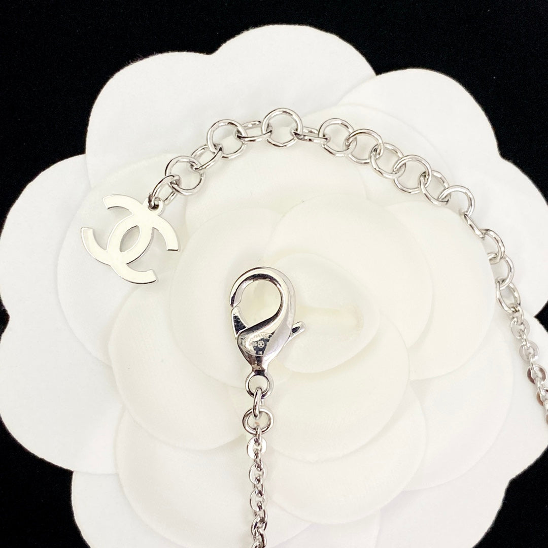 CHANEL Pearl Crystal Enamel Necklace