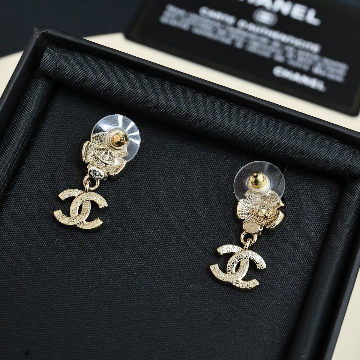 CHANEL Pearl Crystal Enamel Earrings