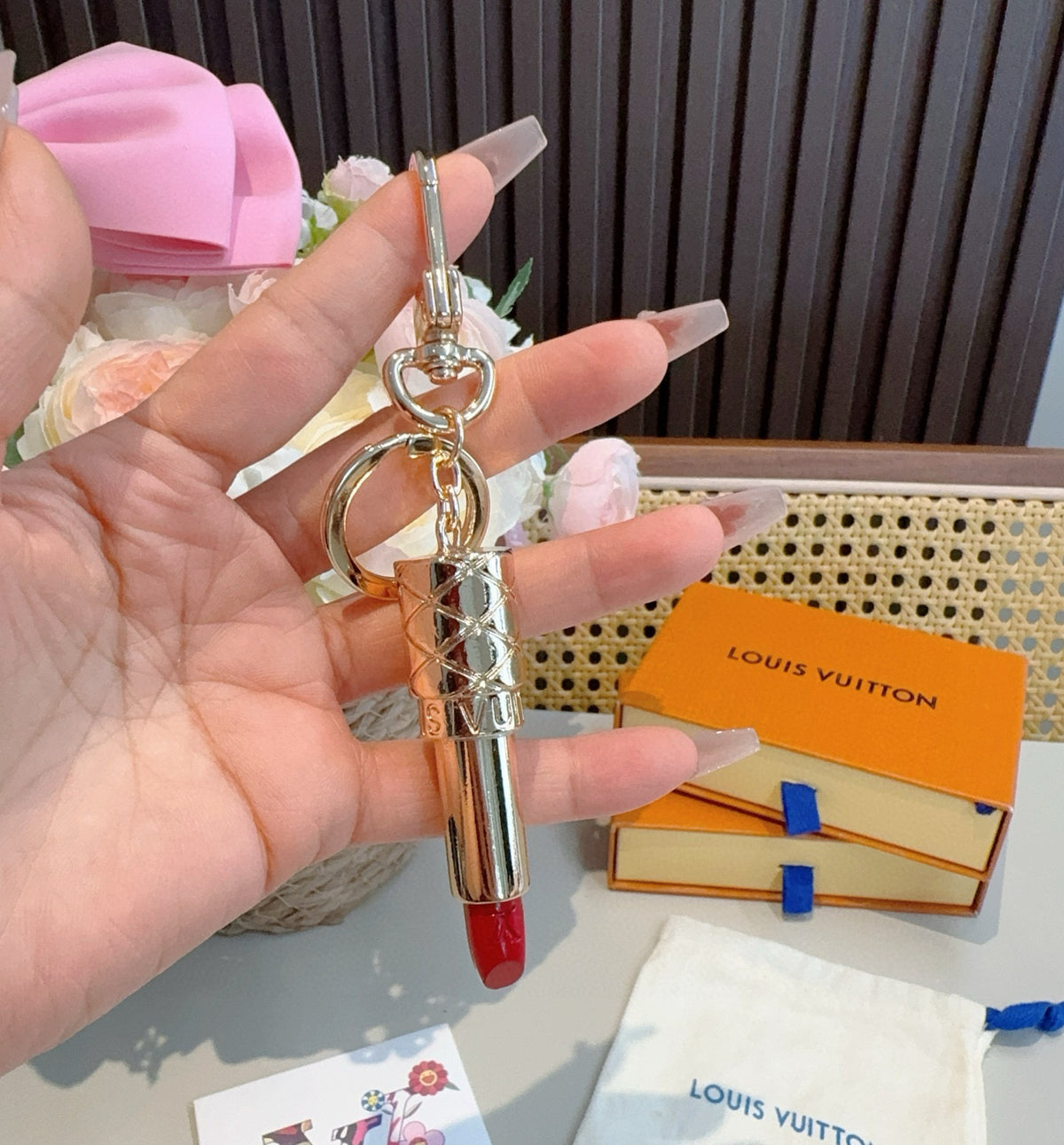LOUIS VUITTON Metal Bag Charm Keychain