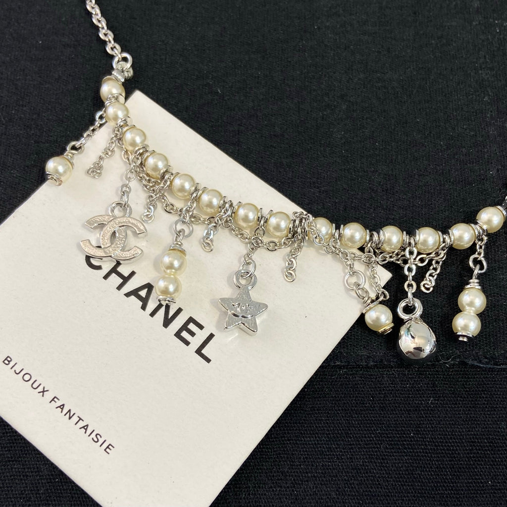 CHANEL Pearl Tassel Necklace