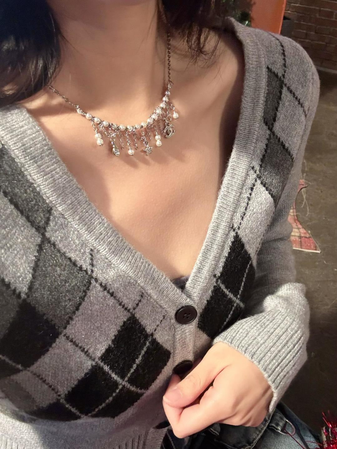 CHANEL Pearl Tassel Necklace