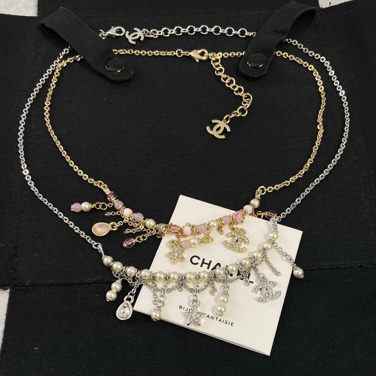 CHANEL Pearl Tassel Necklace