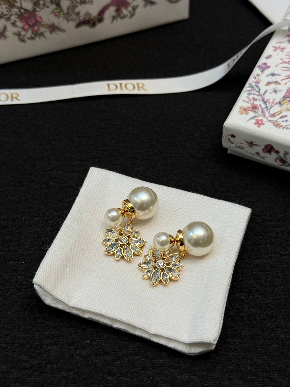 DIOR Pearl Gold-Tone Earrings