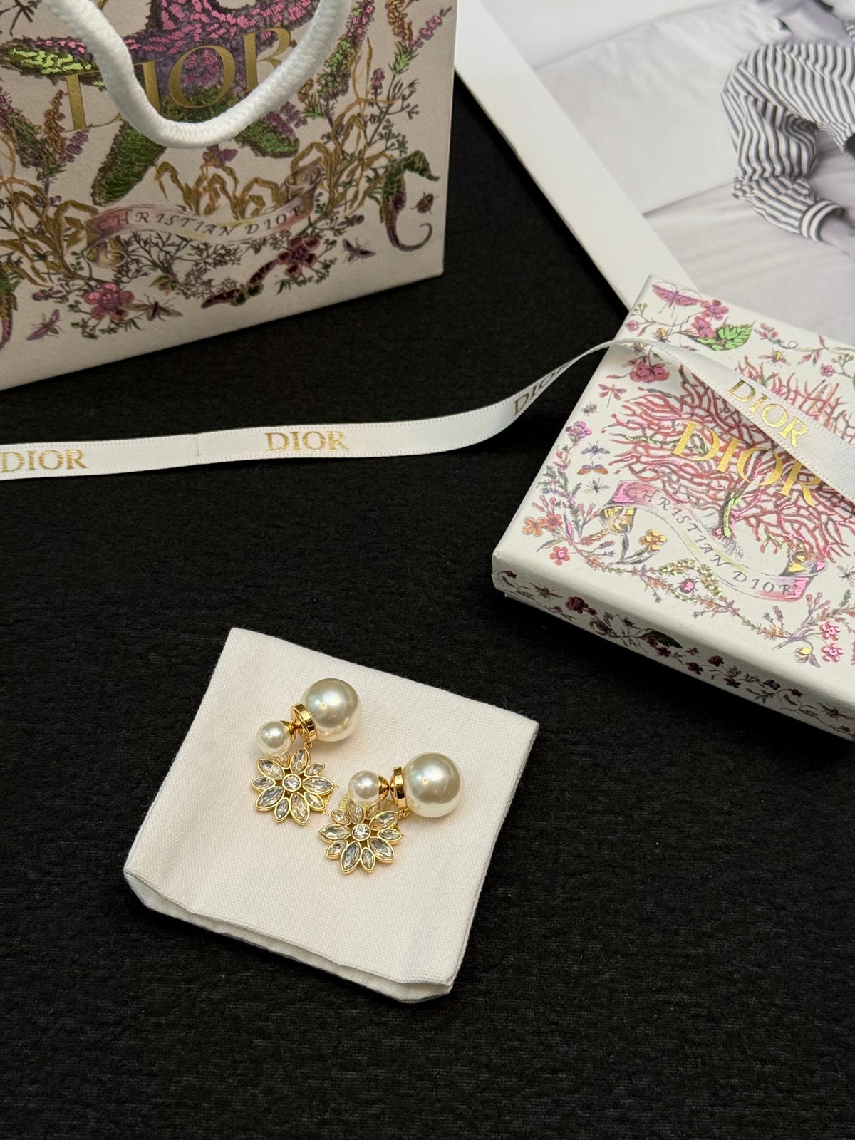 DIOR Pearl Gold-Tone Earrings