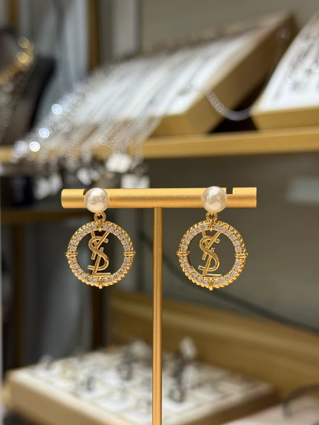 SAINT LAURENT Pearl Earrings