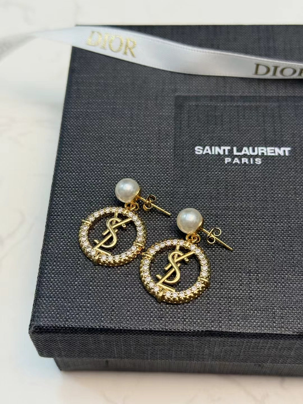 SAINT LAURENT Pearl Earrings