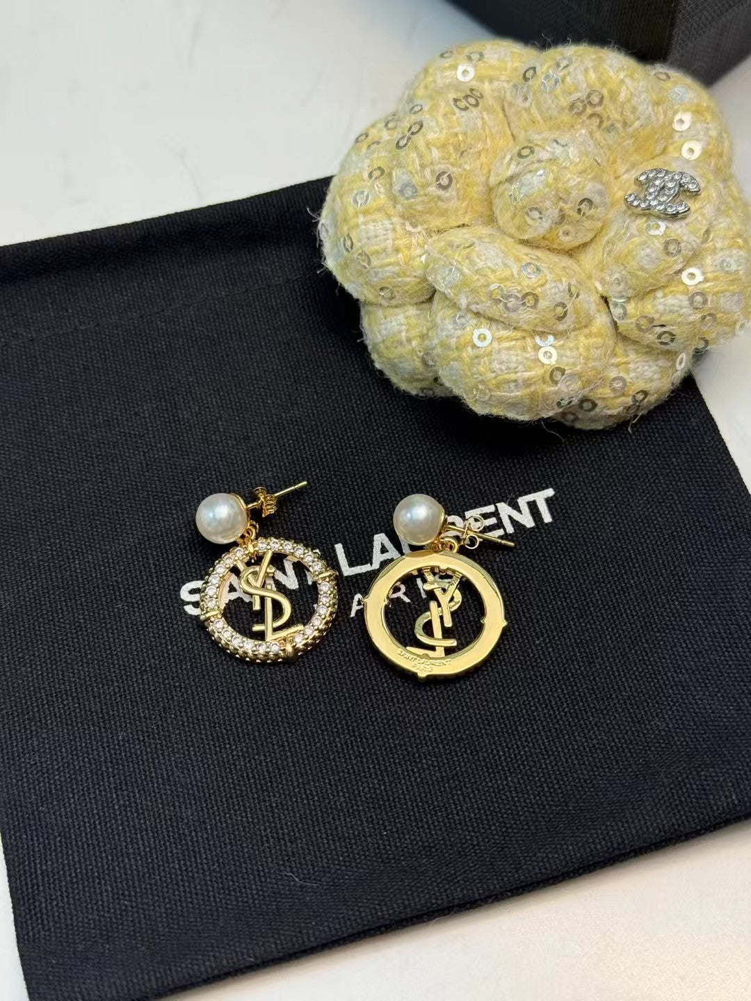 SAINT LAURENT Pearl Earrings