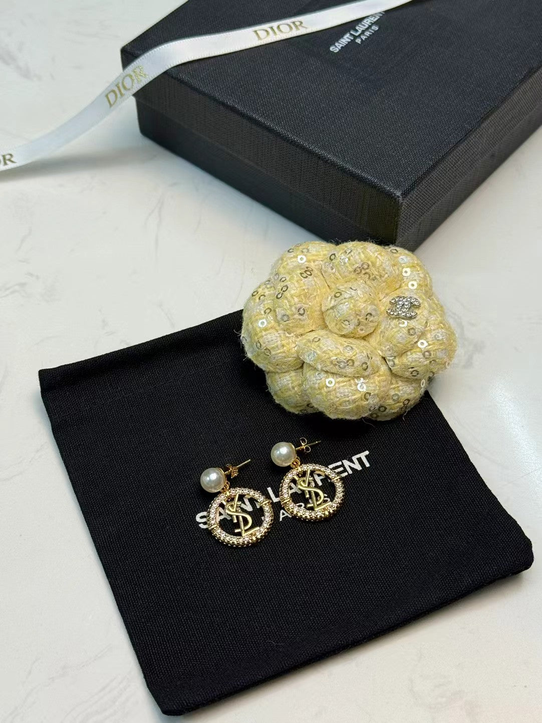 SAINT LAURENT Pearl Earrings