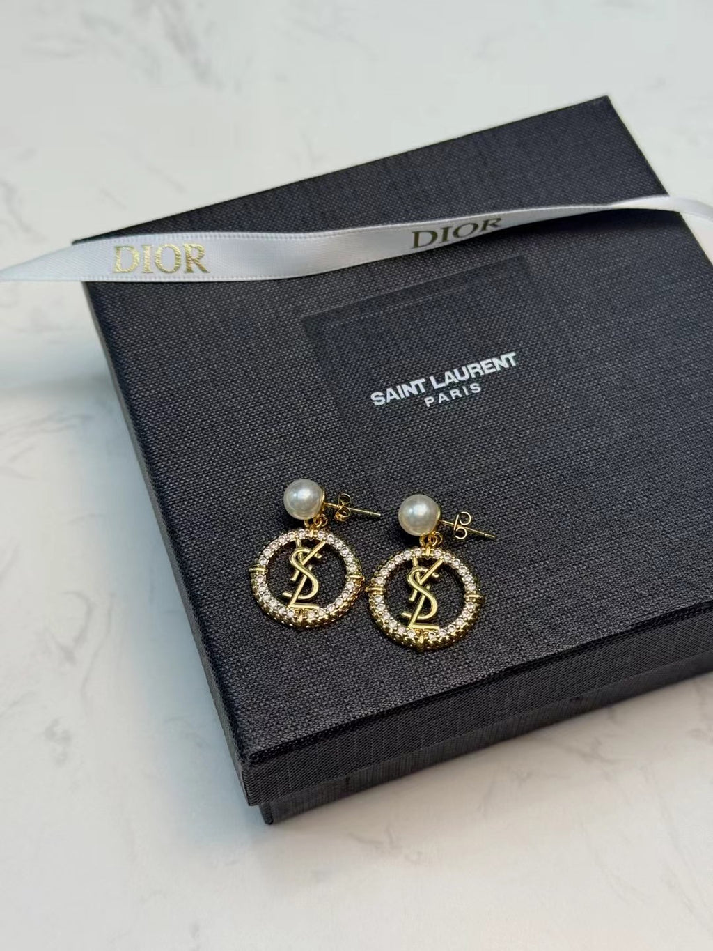 SAINT LAURENT Pearl Earrings