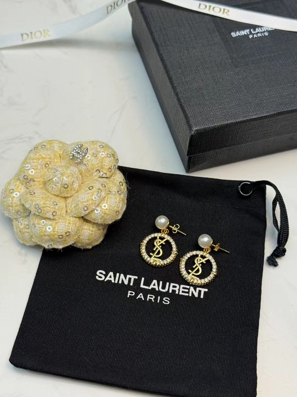 SAINT LAURENT Pearl Earrings