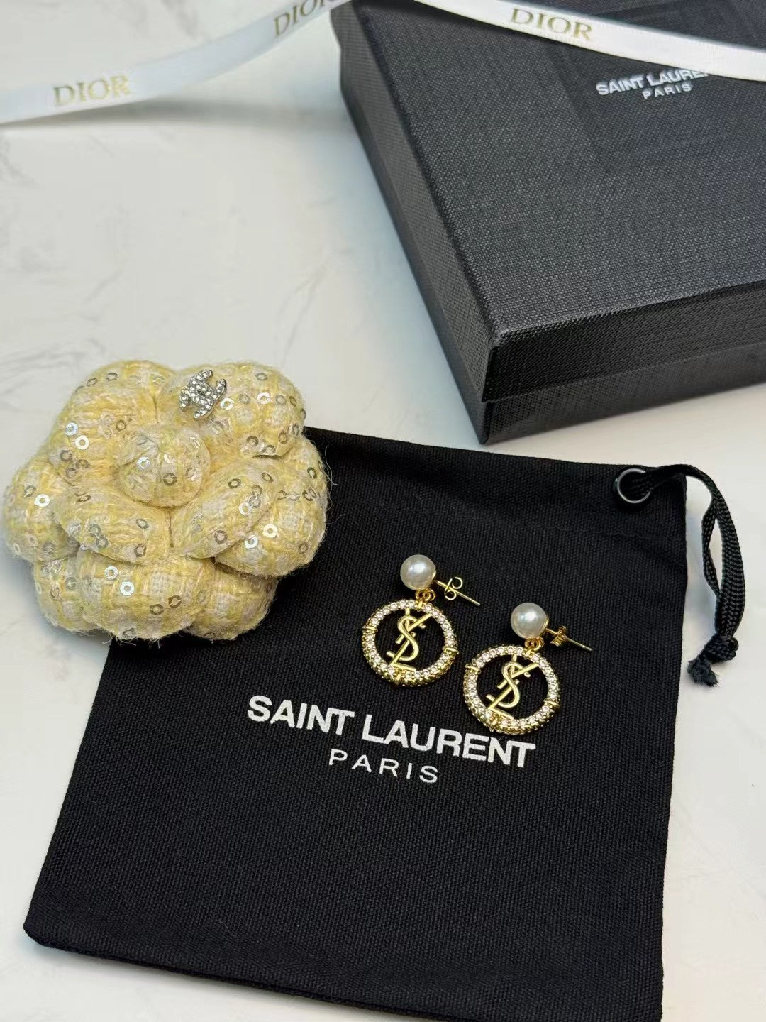 SAINT LAURENT Pearl Earrings