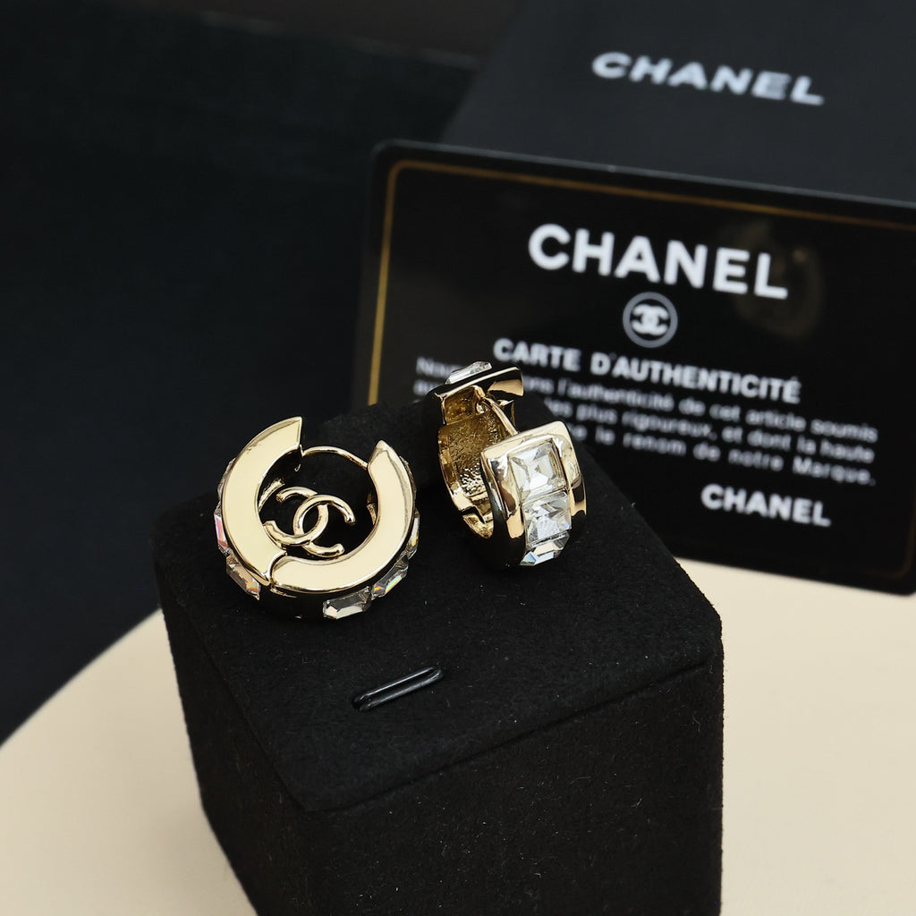 CHANEL Crystal Double-C Earrings
