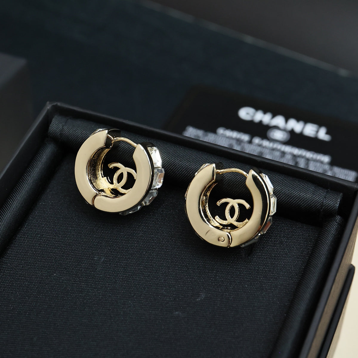 CHANEL Crystal Double-C Earrings